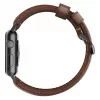 NOMAD Traditional Band - Horween Lederarmband für Apple Watch 46mm/49mm, Rustic Brown, Black Hardware