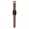 NOMAD Traditional Band - Horween Lederarmband für Apple Watch 46mm/49mm, Rustic Brown, Black Hardware