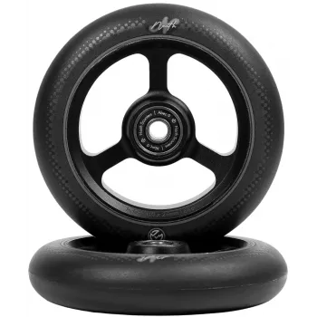 North Index Pro Scooter Wheels 2er-Pack – 110mm 88A High-Rebound Urethan, ABEC 9 Lager (Schwarz/Schwarz)