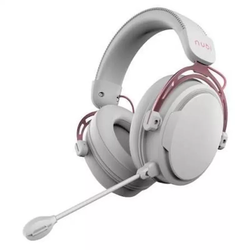 Nubi NH1 kabelgebundenes Over-Ear-Gaming-Headset mit abnehmbarem Bügelmikrofon, 50mm-Treibern, 3,5mm-Klinkenstecker, Roségold