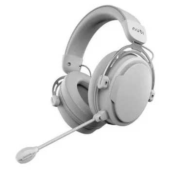 Nubi NH1 kabelgebundenes Over-Ear-Gaming-Headset mit RGB-Beleuchtung, 50mm-Treibern, geräuschisolierendem Mikrofon - Weiß
