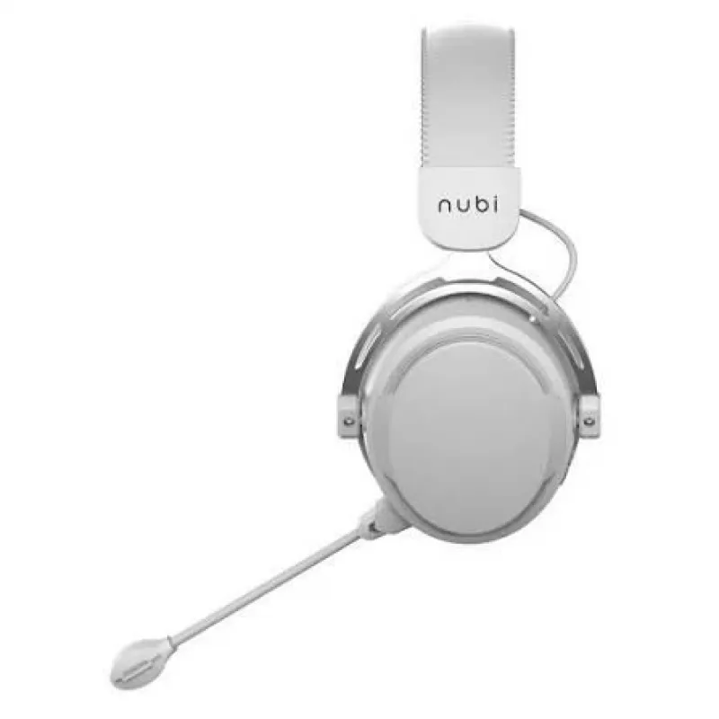 Nubi NH1 kabelgebundenes Over-Ear-Gaming-Headset mit RGB-Beleuchtung, 50mm-Treibern, geräuschisolierendem Mikrofon - Weiß
