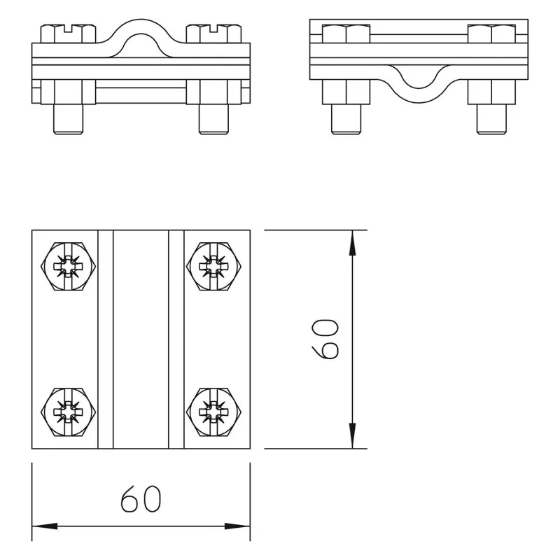 OBO Bettermann 252 8-10 V4A Kreuzverbinder für Leiter 8-10 mm (5312318)
