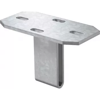 OBO Bettermann KU 7 Grundplatte für US 7 Stützpfosten, feuerverzinkter Stahl, 100x100x7 mm 6349102