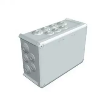 OBO Bettermann T350 Abzweigkasten, 285x201x120 mm, Lichtgrau RAL 7035, IP66, Halogenfrei 2007125