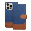 OEM Flip Case für iPhone 16 Pro Max Jeans Book Blau