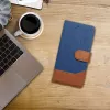 OEM Flip Case für iPhone 16 Pro Max Jeans Book Blau