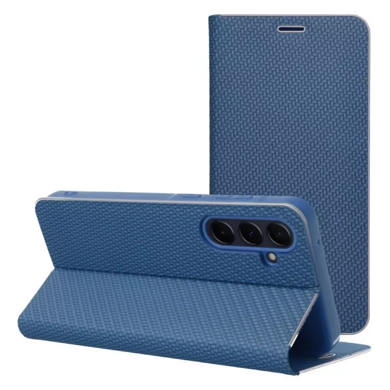 OEM Flip Case für Samsung A54 5G Luna Book Carbon Blue