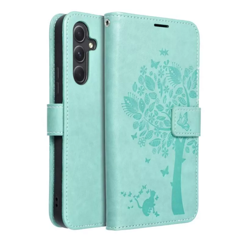 OEM Flip Case für Samsung Galaxy A54 5G Mezzo Book Tree Green