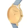 Olivia Burton Damenuhr Big Dial OB16BD111 - 38 mm Roségold-Ton Edelstahlgehäuse, graues Lederarmband