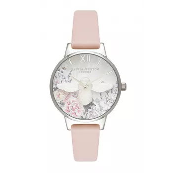 OLIVIA BURTON Damenuhr Celestial Quarz 30 mm Roségold Edelstahl Grau Leder OB16GH09