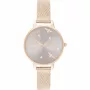 OLIVIA BURTON Damenuhr Celestial OB16PQ04 - 34mm Roségold-farbenes Edelstahlgehäuse, graues Lederarmband, Quarz-Analog