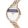 OLIVIA BURTON Damenuhr Celestial OB16VS06 - 34mm Roségold-Edelstahlgehäuse, graues Lederarmband, Quarz-Analog