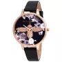 Olivia Burton Damenuhr Enchanted Garden OB16EM02 - 38mm Roségold-Edelstahlgehäuse, graues Lederarmband, graues Zifferblatt mit Bienenmotiv