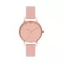 Olivia Burton Damenuhr Midi Dial OB16MD77 - 30mm Roségold PVD-beschichtetes Edelstahlgehäuse, graues Lederarmband, graues Zifferblatt