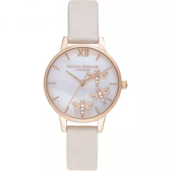 Olivia Burton Damenuhr OB16GB01 Glitzer-Zifferblatt Edelstahl 30 mm
