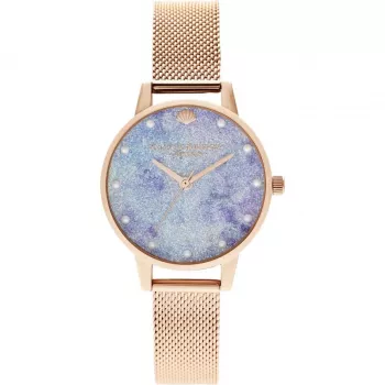 Olivia Burton Damenuhr OB16US44 Analog Quarz 30 mm Silber Edelstahl