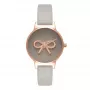 Olivia Burton Damenuhr OB16VB04 Roségold Edelstahl mit weißem Zifferblatt und grauem veganem Lederarmband