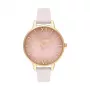 Olivia Burton Damenuhr Sparkle Bee OB16SP20 - 34mm graues Sunray-Zifferblatt, graues Lederarmband