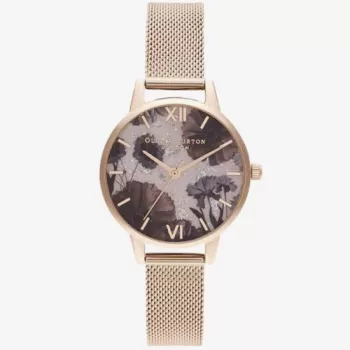 Olivia Burton Damenuhr Sparkle Butterfly OB16SP21 - 30mm Silbernes Edelstahl-Meshband