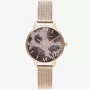 Olivia Burton Damenuhr Sparkle Butterfly OB16SP21 - 30mm Silbernes Edelstahl-Meshband