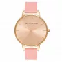 Olivia Burton Damenuhr OB14BD31 38mm Roségoldfarbenes Edelstahlgehäuse Nude-Lederarmband