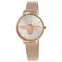 Olivia Burton Damenuhr OB16AM161 34mm Roségold Edelstahlgehäuse Graues Lederarmband Abstraktes Blumenzifferblatt