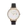 Olivia Burton Damenuhr OB16AM86 38mm Roségold plattiertes Edelstahlgehäuse graues Lederarmband