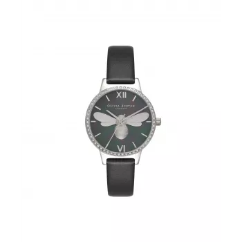 OLIVIA BURTON Damenuhr OB16BB13 30 mm Schwarzes Zifferblatt Lederarmband