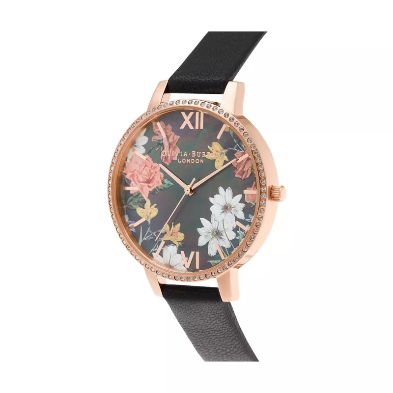 OLIVIA BURTON Damenuhr OB16BF31 38mm Roségold Edelstahl Graues Leder