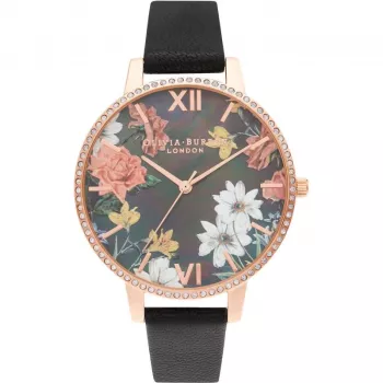 OLIVIA BURTON Damenuhr OB16BF31 38mm Roségold Edelstahl Graues Leder