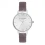 OLIVIA BURTON Damenuhr OB16DE04 34 mm Roségold Edelstahlgehäuse graues Lederarmband Quarz Analog