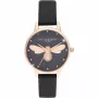 Olivia Burton Damenuhr OB16FB13 (30 mm) - Roségold, graues Leder, Blumen-Zifferblatt