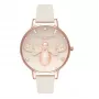 OLIVIA BURTON Damenuhr OB16GB10 34 mm Graues Glitzer-Zifferblatt Lederarmband