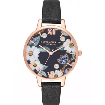 Olivia Burton Damenuhr OB16GSET24 34mm mit Blumenzifferblatt und Armband