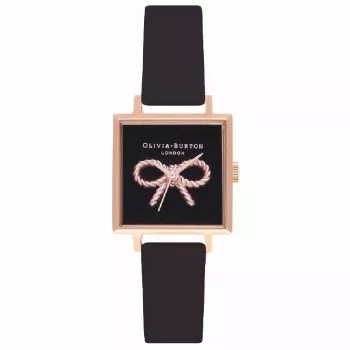 OLIVIA BURTON Damenuhr OB16VB03 22,5mm roségoldbeschichtetes Edelstahlgehäuse graues Lederarmband