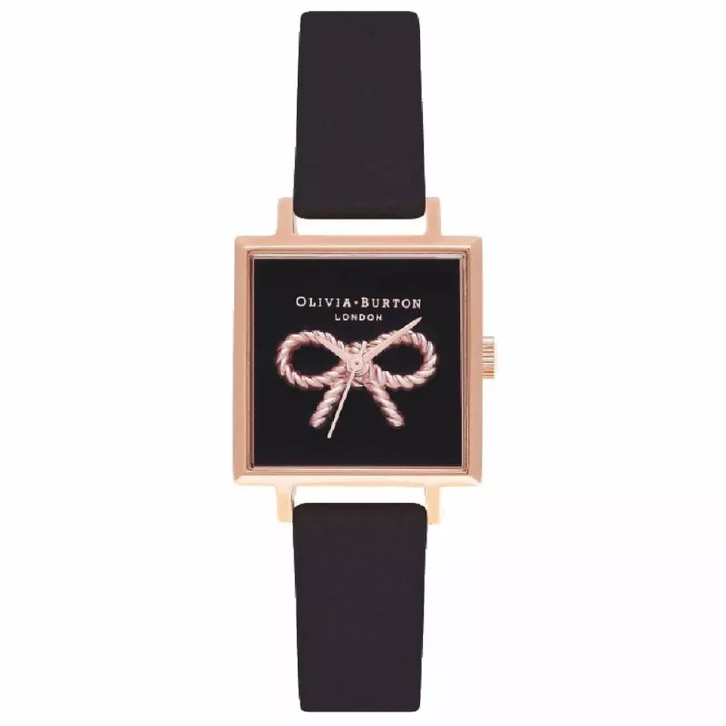 OLIVIA BURTON Damenuhr OB16VB03 22,5mm roségoldbeschichtetes Edelstahlgehäuse graues Lederarmband