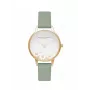 Olivia Burton Damenuhr Wishing Watch OB16CH17 - 30 mm Roségold-Edelstahlgehäuse, graues Lederarmband, weißes Perlmuttzifferblatt mit Bienen- und Blumenmotiv