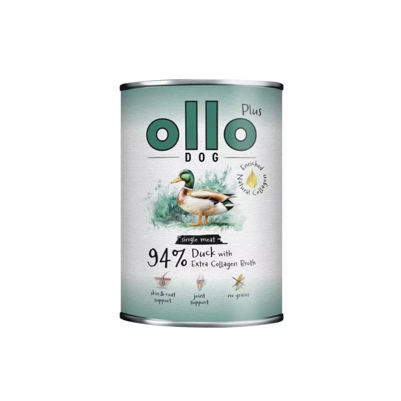 OLLO Plus Collagen Mono Duck Nassfutter für Hunde 800g