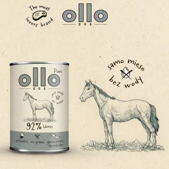 OLLO Pure Horse Mono Nassfutter für Hunde 850g
