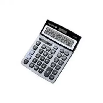 OLYMPIA LCD 6016 Blauer Taschenrechner, 12-stelliges LCD, Dual Power (Batterie & Solar), Steuer, Gewinn, Gesamtsumme, Speicher 4684