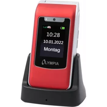 Olympia Style Duo 4G Rot, 48 MB RAM, Dual-SIM, 2,4 Zoll Display, SOS-Taste, Ladestation 2298