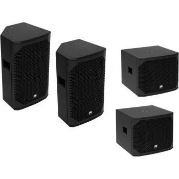 OMNITRONIC PA Set AZX Passive M - 2x 10 inch passive PA-Lautsprecher, je 150W RMS/300W Peak, 8 Ohm, Sperrholz, Schwarz 20000528