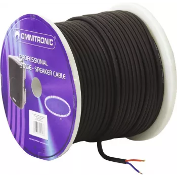 OMNITRONIC Lautsprecherkabel 2x1,5 mm² 50 m Schwarz trittfest 3030011L