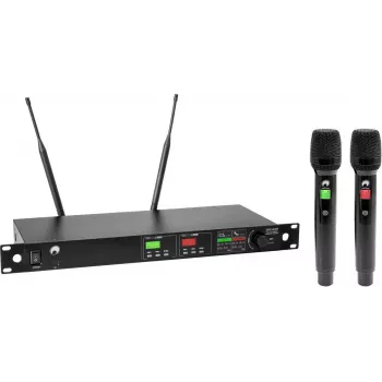 OMNITRONIC UHF-602 Dual-Channel UHF-Funkmikrofonsystem 520-554 MHz 13063603
