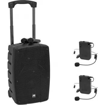 OMNITRONIC WAMS-10BT2 MK2 tragbares PA-System mit 2 UHF-Taschensendern und Headset-Mikrofonen (20001024)