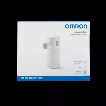 OMRON MicroAIR GO U300 Vernebler - Tragbarer Schwingmembran-Vernebler für Erwachsene & Kinder, handlich, leise <20 dB, inklusive Masken und Batterien