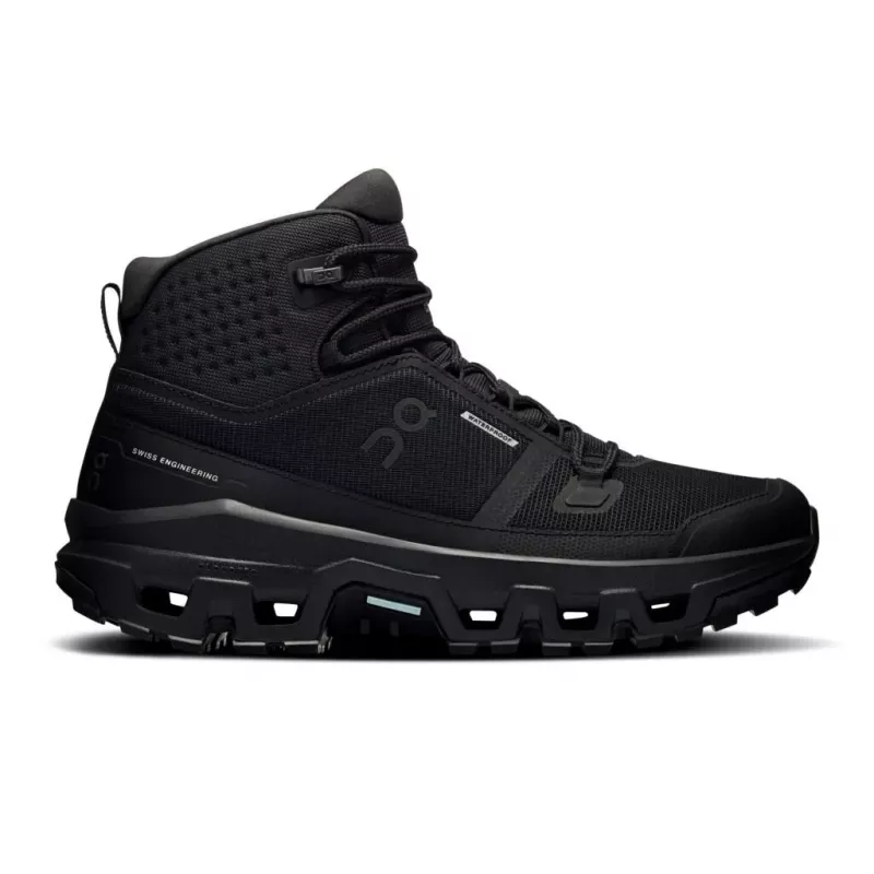 On Cloudrock Mid WP Herren-Wanderschuhe wasserdicht - Schwarz/Schwarz (EU 43)