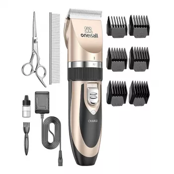Oneisall P2 Haarschneider / Schermaschine + Schere + Kamm-Set (Gold)