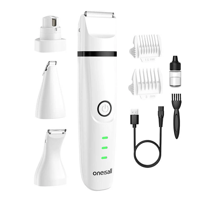 ONEISALL Pet Trimmer 4 in 1 mit Vakuumabsaugung - Pflegeset für Hunde und Katzen